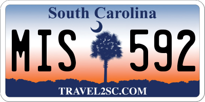 SC license plate MIS592