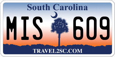 SC license plate MIS609