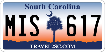 SC license plate MIS617