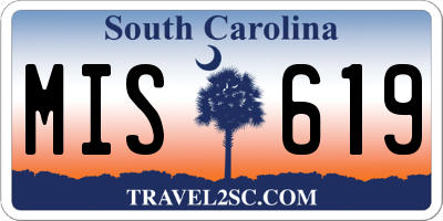 SC license plate MIS619