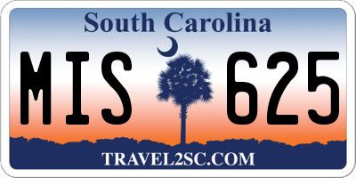 SC license plate MIS625