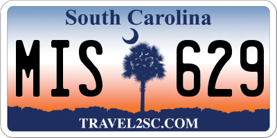 SC license plate MIS629