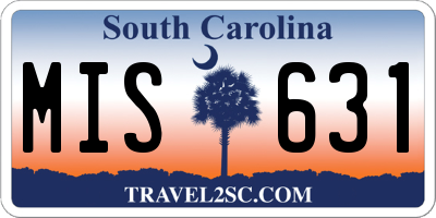 SC license plate MIS631