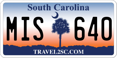 SC license plate MIS640