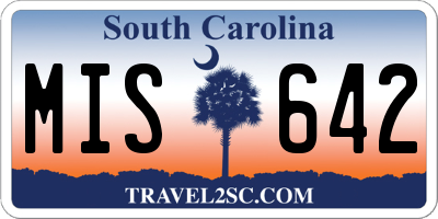 SC license plate MIS642