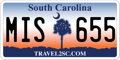 SC license plate MIS655