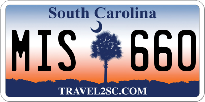 SC license plate MIS660