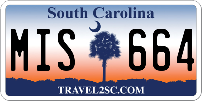 SC license plate MIS664
