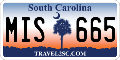 SC license plate MIS665