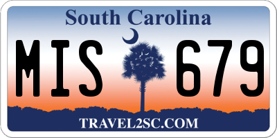 SC license plate MIS679