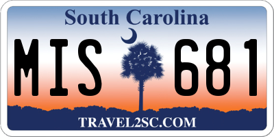 SC license plate MIS681