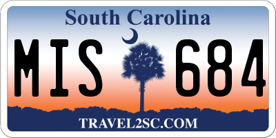 SC license plate MIS684