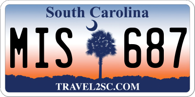 SC license plate MIS687