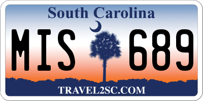 SC license plate MIS689