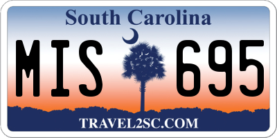 SC license plate MIS695