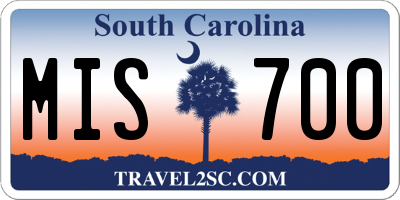 SC license plate MIS700