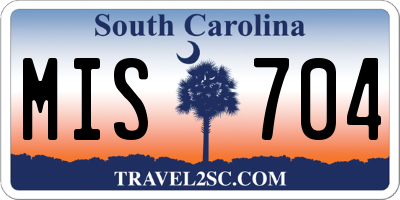 SC license plate MIS704