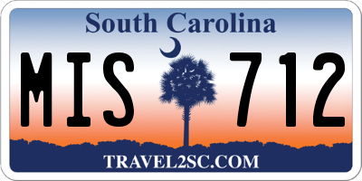 SC license plate MIS712