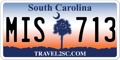 SC license plate MIS713