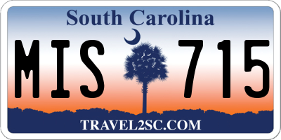 SC license plate MIS715