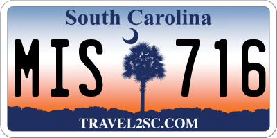 SC license plate MIS716