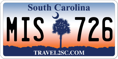 SC license plate MIS726