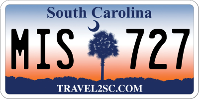 SC license plate MIS727