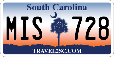SC license plate MIS728