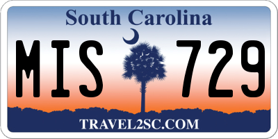 SC license plate MIS729