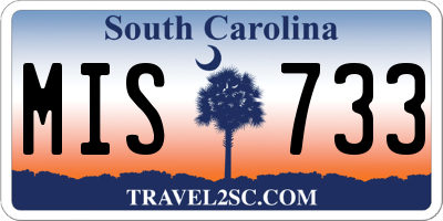 SC license plate MIS733
