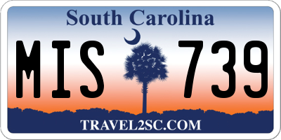 SC license plate MIS739