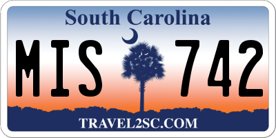 SC license plate MIS742