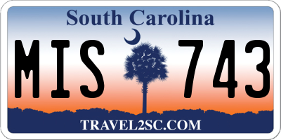 SC license plate MIS743