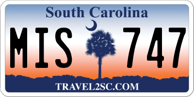 SC license plate MIS747