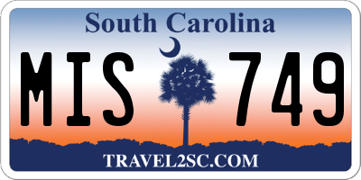 SC license plate MIS749