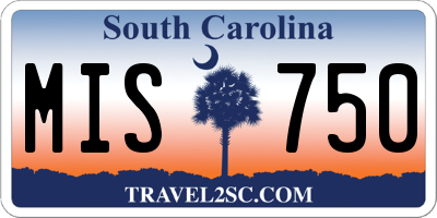 SC license plate MIS750
