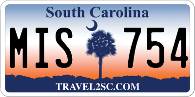 SC license plate MIS754