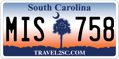 SC license plate MIS758