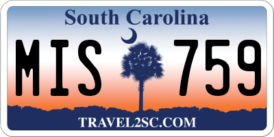 SC license plate MIS759