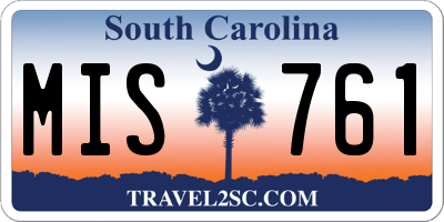 SC license plate MIS761
