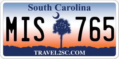 SC license plate MIS765