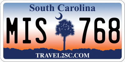 SC license plate MIS768