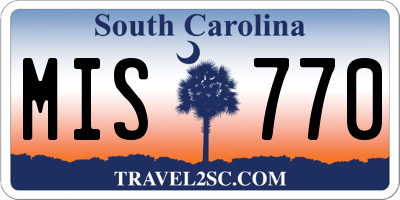 SC license plate MIS770