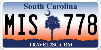 SC license plate MIS778