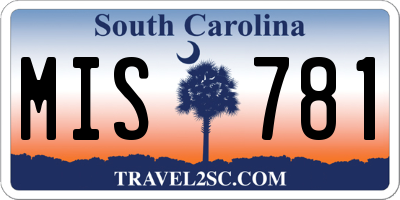 SC license plate MIS781