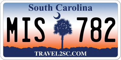 SC license plate MIS782