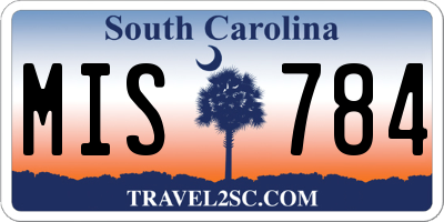 SC license plate MIS784