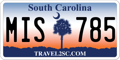 SC license plate MIS785