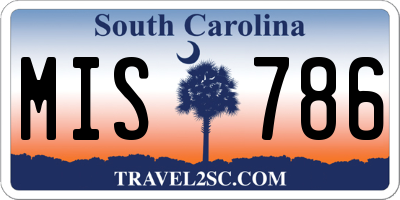 SC license plate MIS786