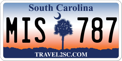 SC license plate MIS787